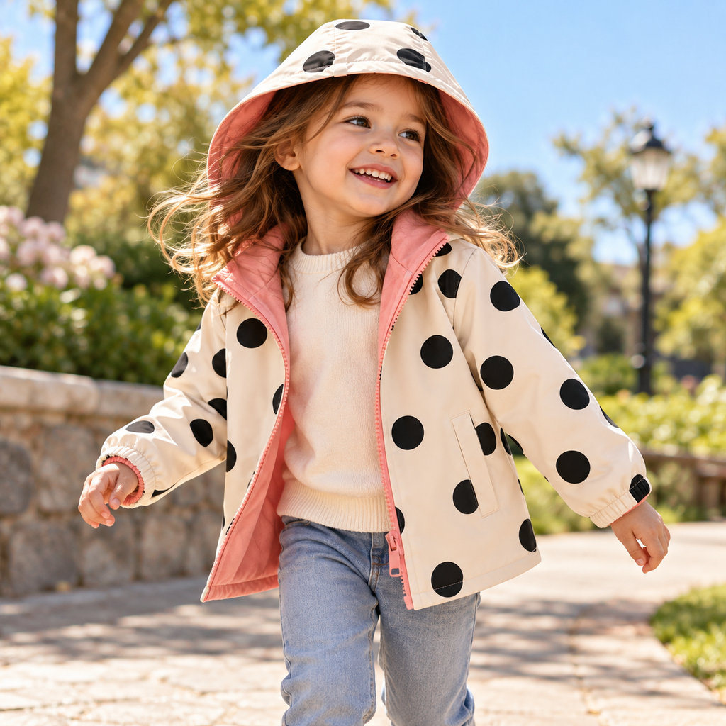 Kinder-Wendeweste | 2-in-1-Design mit Muster & Unifarbe | Leichte Polyester-Baumwoll-Weste
