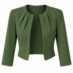 Kurzer Damenblazer | Kragenloses Design mit offener Front | Taillierter Schnitt und 3/4-Ärmel