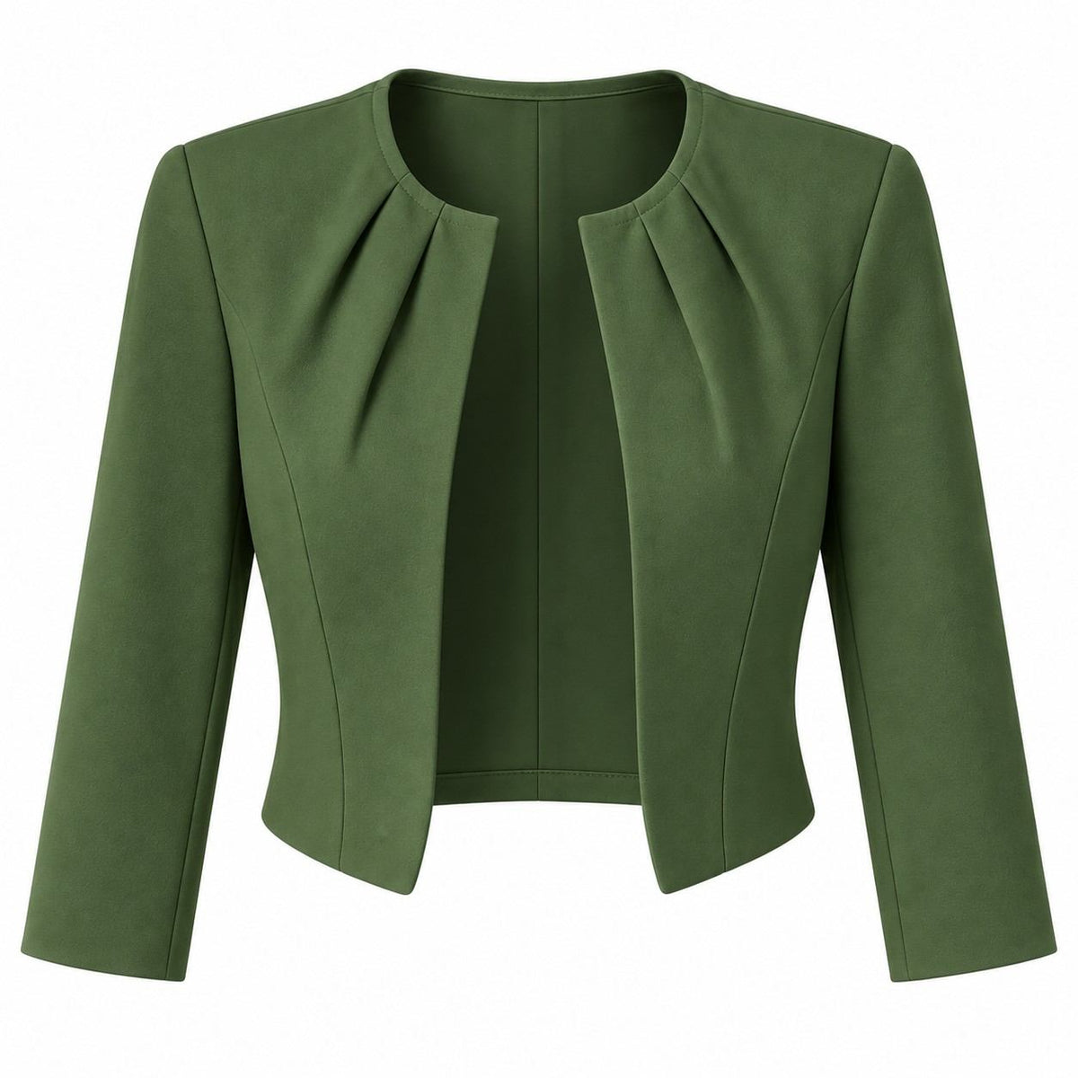 Kurzer Damenblazer | Kragenloses Design mit offener Front | Taillierter Schnitt und 3/4-Ärmel