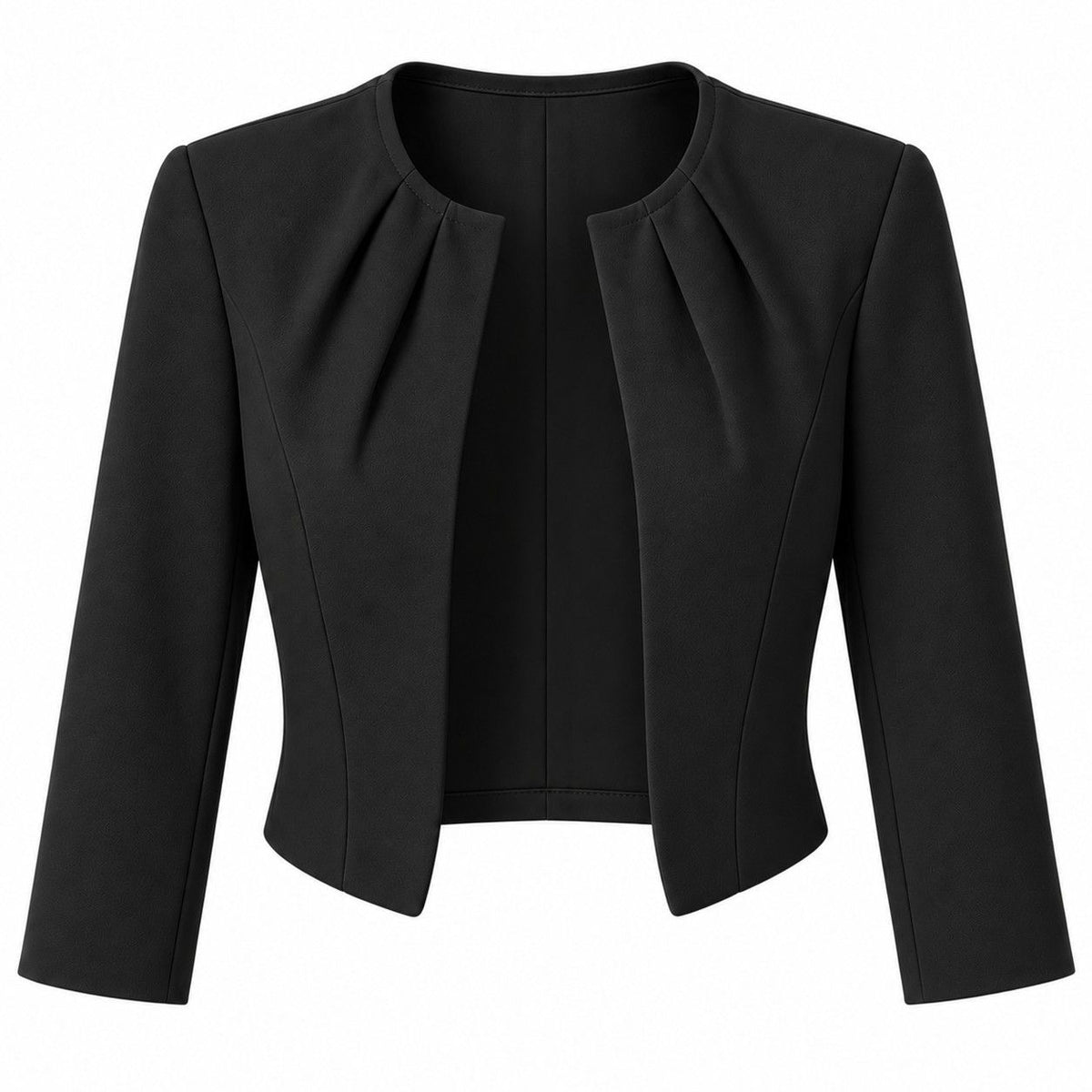 Kurzer Damenblazer | Kragenloses Design mit offener Front | Taillierter Schnitt und 3/4-Ärmel