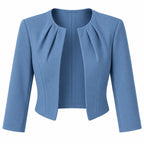 Kurzer Damenblazer | Kragenloses Design mit offener Front | Taillierter Schnitt und 3/4-Ärmel