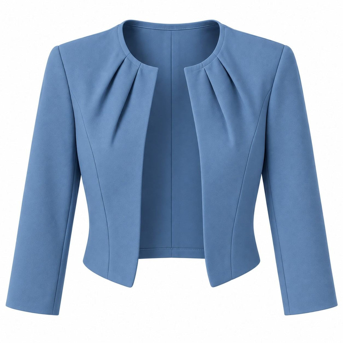 Kurzer Damenblazer | Kragenloses Design mit offener Front | Taillierter Schnitt und 3/4-Ärmel