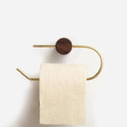 Toilettenpapierhalter aus Messing Holz Metall - Wandmontierter Badrollenhalter