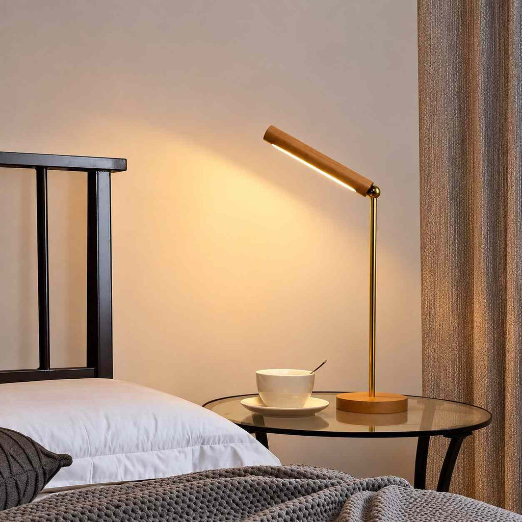 Magnetische LED-Holzlampe | Verstellbare Lichtrichtung | USB-Betrieb für Innenräume