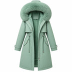 Damen-Winterjacke mit Kapuze | Polyester & Reißverschluss | Verstellbare Ärmelbündchen