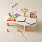 Musikspielzeug aus Holz | Buchenholz | Trommel, Xylophon & Glocken