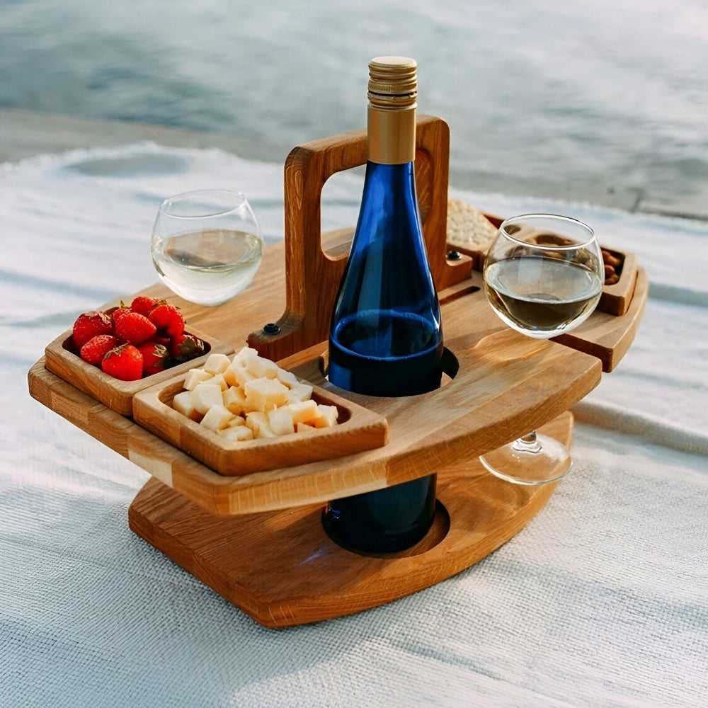 Klappbarer Picknicktisch aus Holz - Tragbarer Outdoor Serviertisch