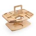 Klappbarer Picknicktisch aus Massivholz | Tragbarer Outdoor-Serviertisch | Glas-, Flaschen- & Snackhalter für Strand, Garten & Picknick | Novera
