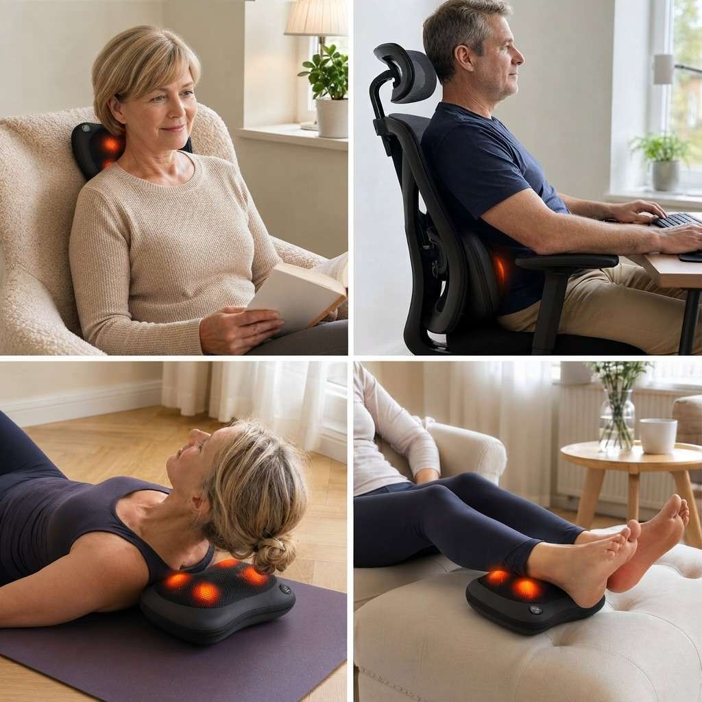 Rotierendes Massagekissen | 3 Geschwindigkeitsstufen | 15-Minuten-Abschaltung