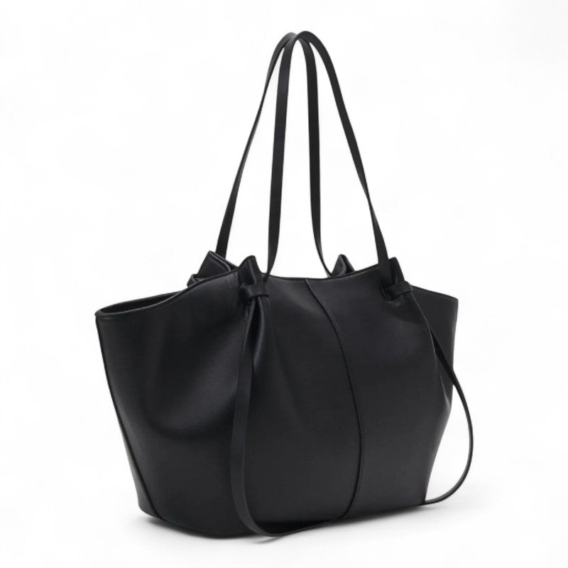 Minimalistische Tote Bag - PU Schultertasche mit Reißverschluss