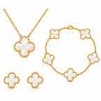 Schmuckset mit Halskette & Ohrsteckern | Vergoldetes Messing | Anhänger-Design
