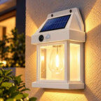 Solar-Gartenlampe | Warmweiße LED-Beleuchtung | Wandmontage für Außenbereiche