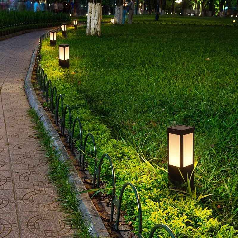 Solar-LED-Gartenlampe | ABS-Kunststoff & Edelstahl | Warmweiße Außenbeleuchtung mit Lichtsensor