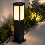 Solar-LED-Gartenlampe | ABS-Kunststoff & Edelstahl | Warmweiße Außenbeleuchtung mit Lichtsensor