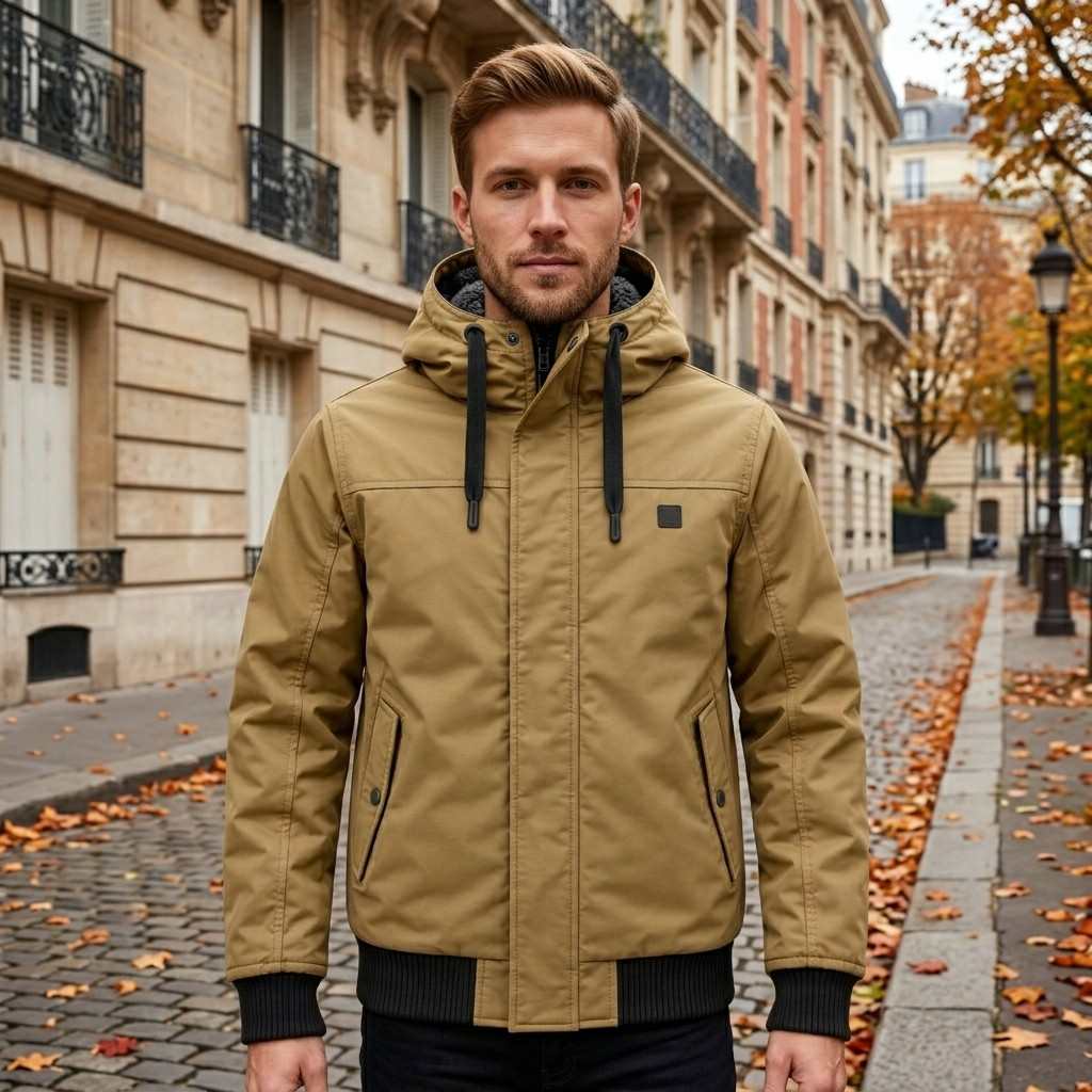 Steppjacke mit Kapuze | Verstellbarer Kordelzug & verdeckter Reißverschluss | Elastische Bündchen & Taschen