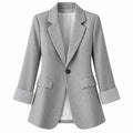 Taillierter Damenblazer | Polyester & Baumwolle | Reverskragen und Kontrastmanschetten
