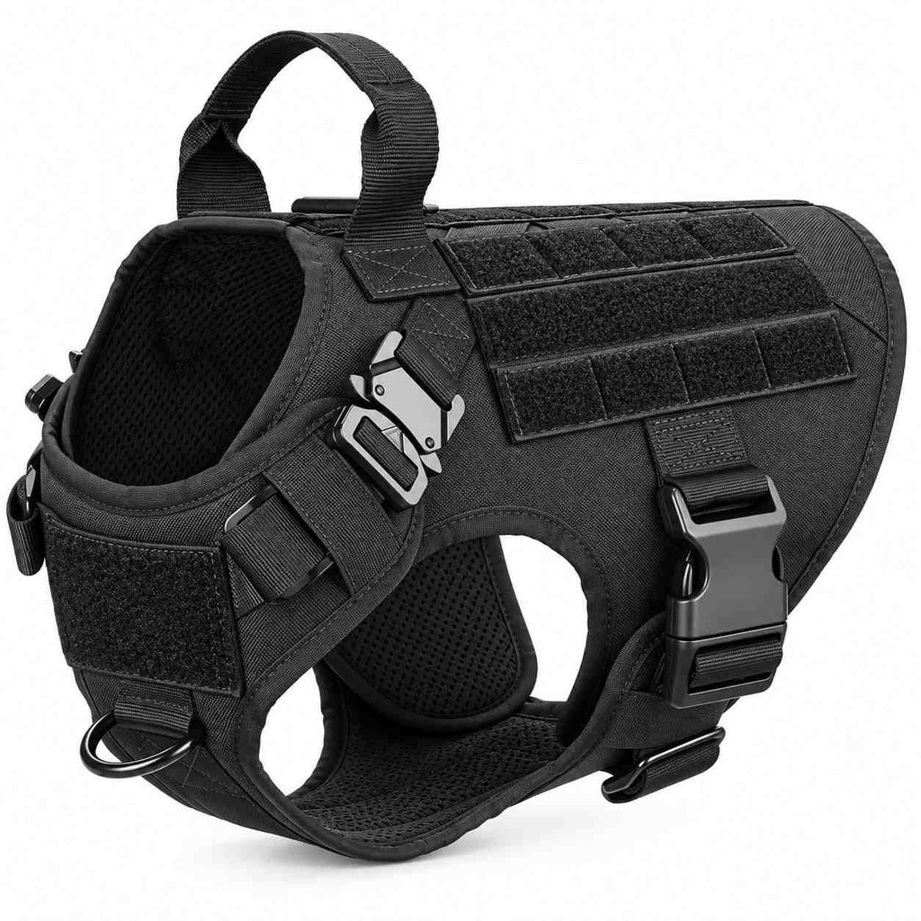 Taktisches Hundegeschirr | Verstellbare Weste aus 1050D Nylon | Vorderer D-Ring, Kontrollgriff & MOLLE-System