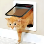 Quadratische Katzenklappe mit 4-Wege Verriegelung - Haustiertür aus ABS