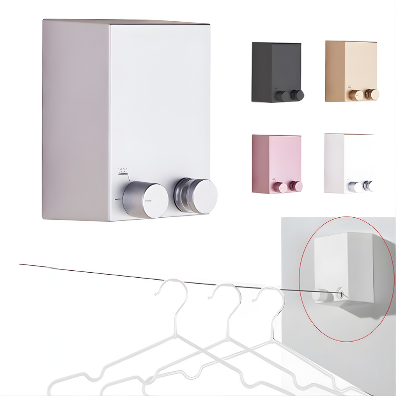Ausziehbare Wand Wäscheleine - Edelstahl Wäscheleine für Innenbereiche