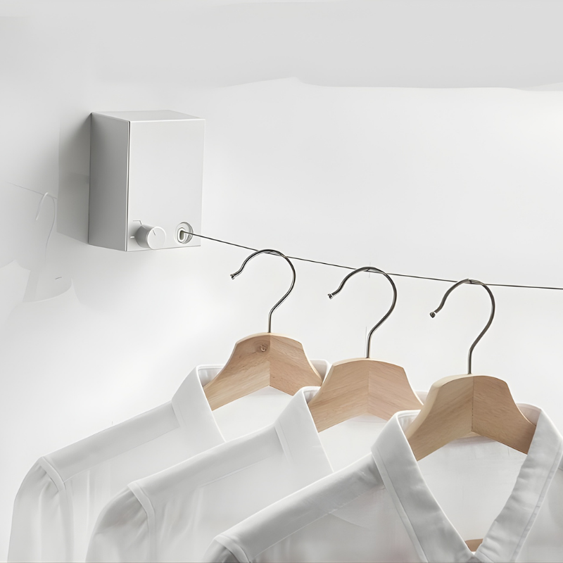 Ausziehbare Wand Wäscheleine - Edelstahl Wäscheleine für Innenbereiche