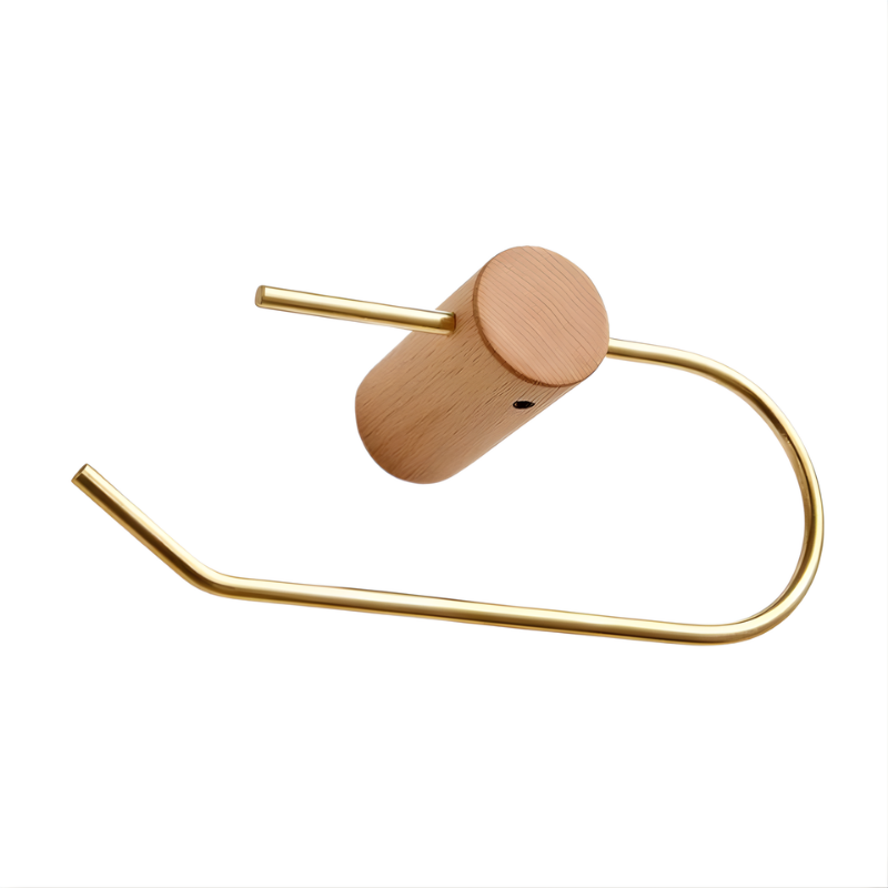 Toilettenpapierhalter aus Messing Holz Metall - Wandmontierter Badrollenhalter