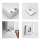 Wandmontierter Haken-Organizer | Edelstahl & ABS | Faltbares Quadratisches Design