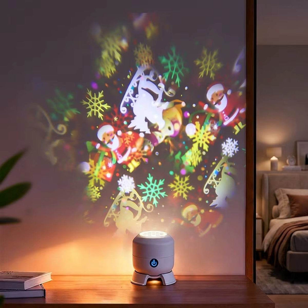 Weihnachts-Projektionslicht | 360° drehende Schneeflockenmuster | Dynamische Lichtprojektion