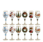 Weihnachts-Trinkgläser-Set | Glas mit Weihnachtsmann- Rentier- & Schneemannmotiven | Festliches Tischgeschirr