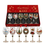 Weihnachts-Trinkgläser-Set | Glas mit Weihnachtsmann- Rentier- & Schneemannmotiven | Festliches Tischgeschirr