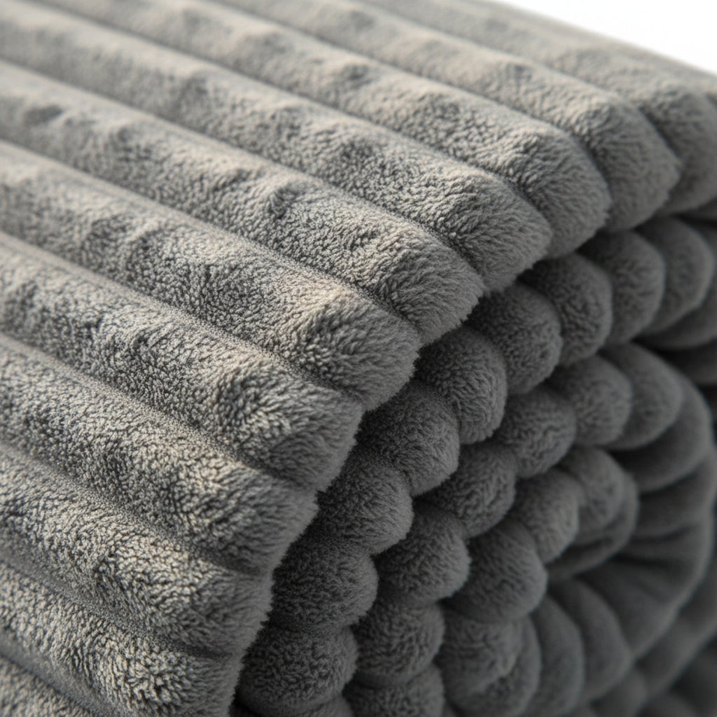 Fleece-Flanell-Decke | Breites Streifenmuster & Plüschoberfläche | 150 × 200 cm Sofadecke