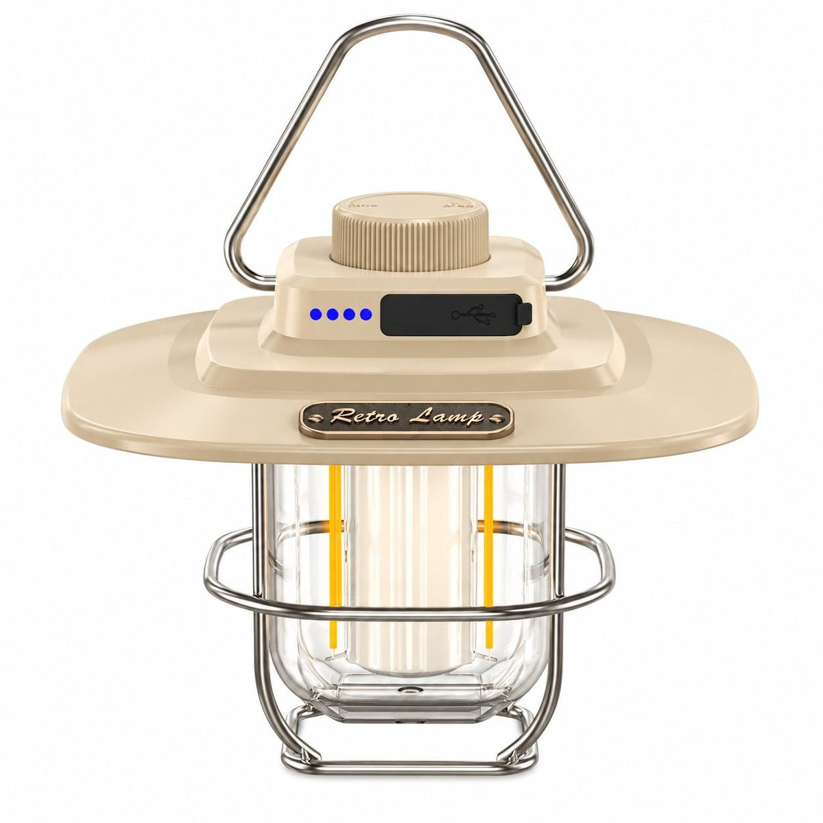Wiederaufladbare LED-Campinglaterne | ABS & Metall | Dimmbares Licht