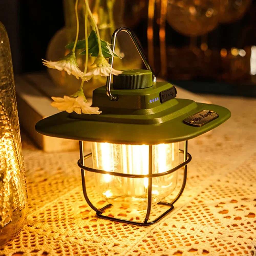 Wiederaufladbare LED-Campinglaterne | ABS & Metall | Dimmbares Licht