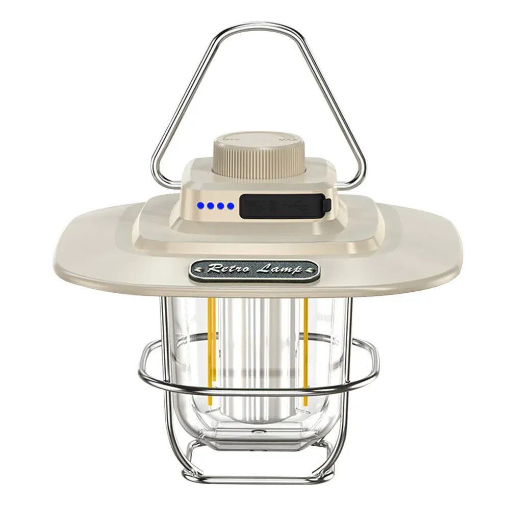 Wiederaufladbare LED-Campinglaterne | ABS & Metall | Dimmbares Licht
