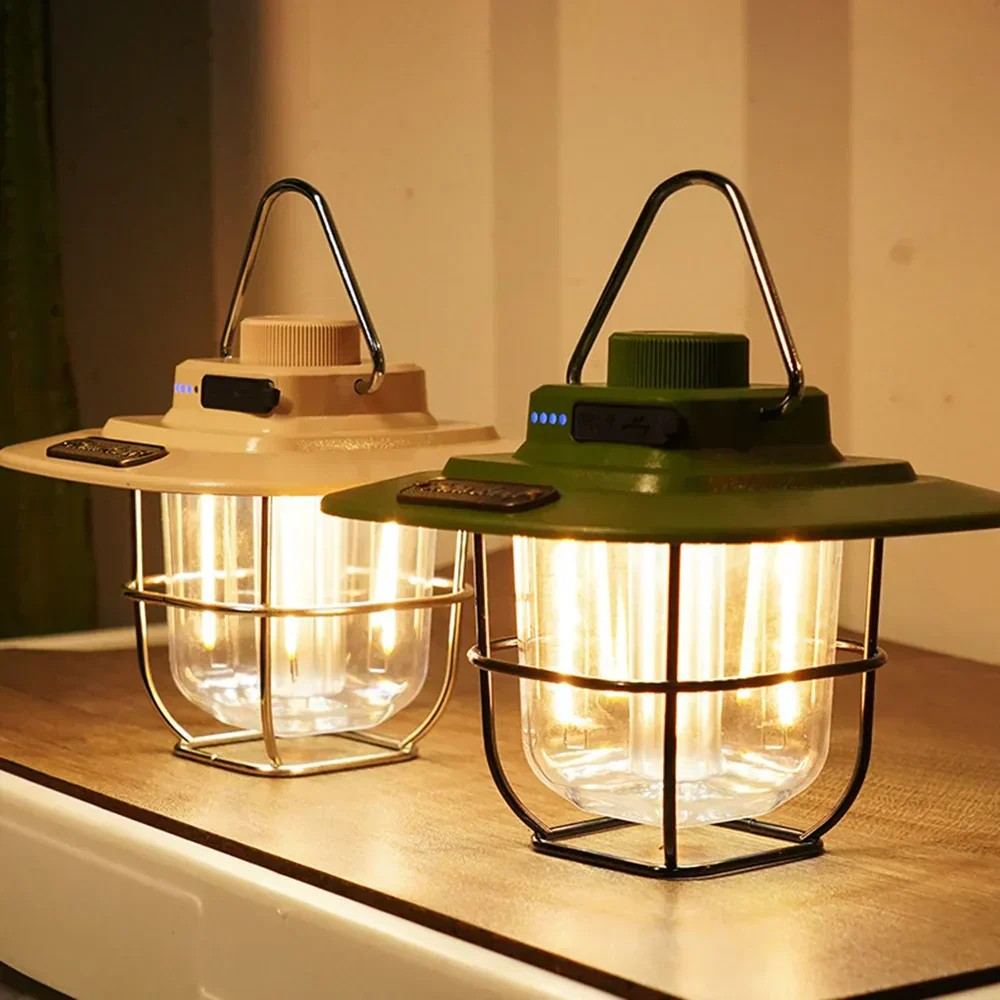 Wiederaufladbare LED-Campinglaterne | ABS & Metall | Dimmbares Licht