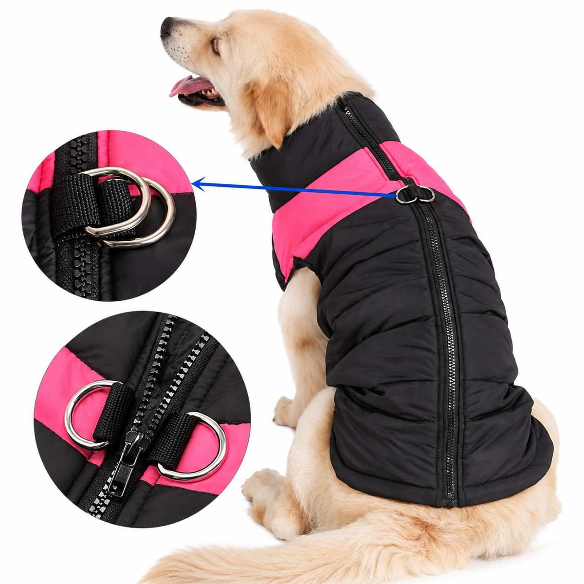 Winterjacke für Hunde | Polyester mit Karomuster | Hundemantel für Spaziergänge im Freien