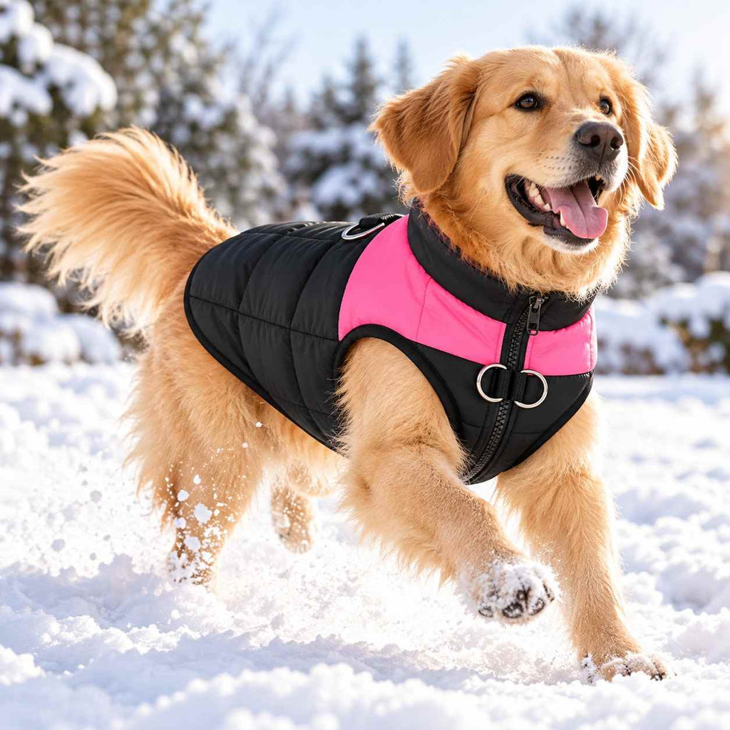 Winterjacke für Hunde | Polyester mit Karomuster | Hundemantel für Spaziergänge im Freien