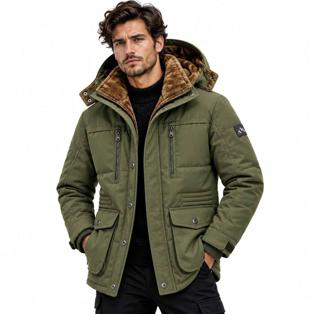 Winterparka | Integrierte Kapuze & Warmes Futter | Regular Fit mit Frontreißverschluss
