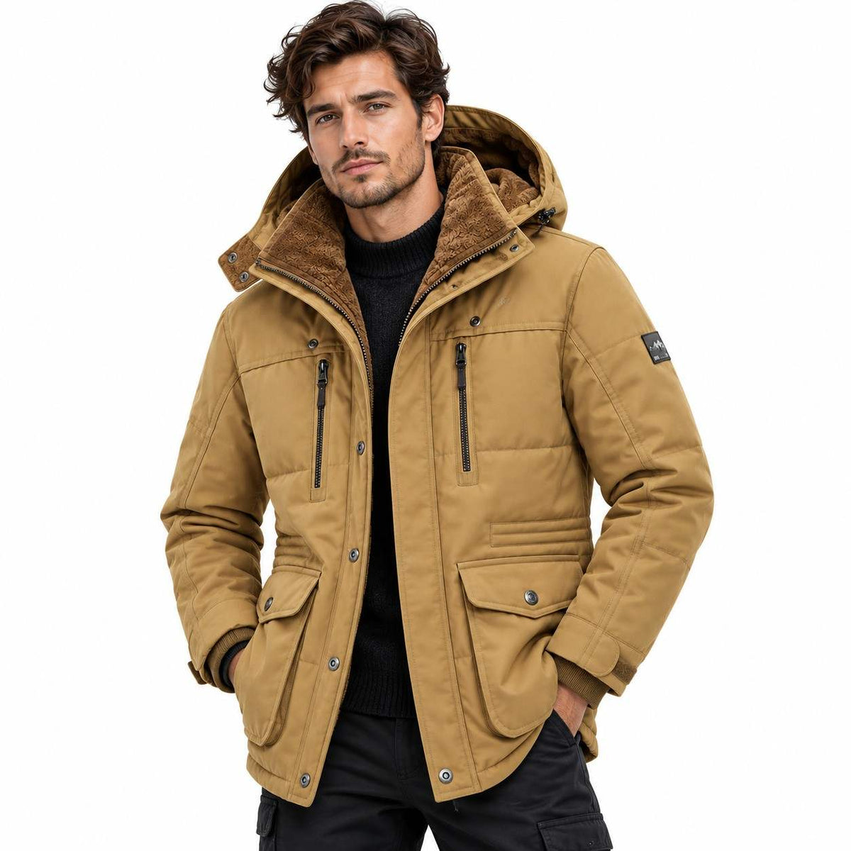 Winterparka | Integrierte Kapuze & Warmes Futter | Regular Fit mit Frontreißverschluss