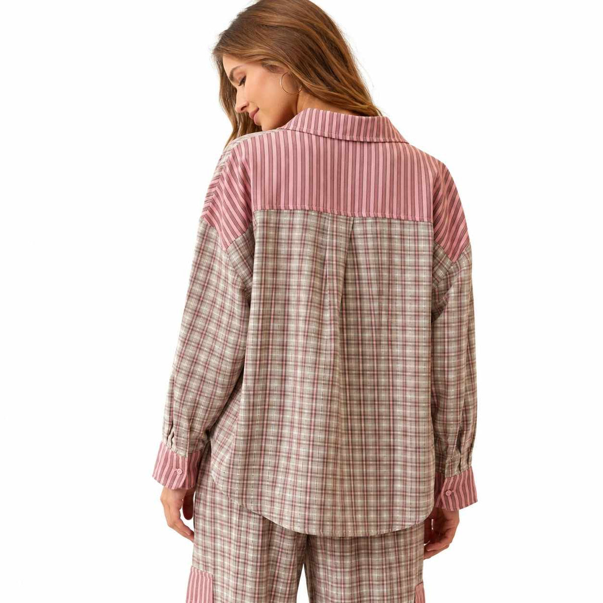 Zweiteiliges Pyjama-Set | Baumwolle & Elasthan | Lockerer Schnitt mit Stretch