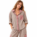 Zweiteiliges Pyjama-Set | Baumwolle & Elasthan | Lockerer Schnitt mit Stretch