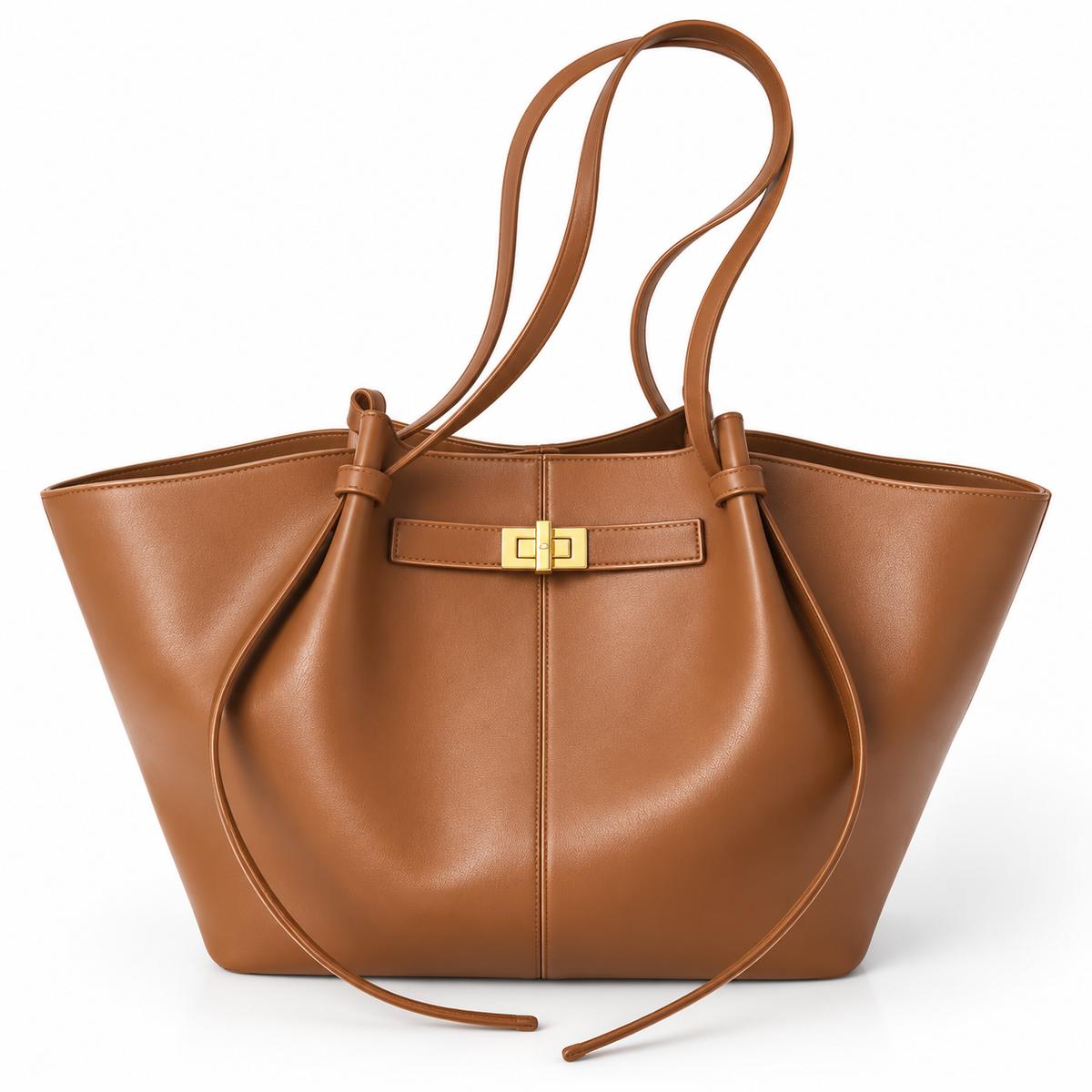 Damen Tote Bag aus PU | Reißverschluss & Polyesterfutter | Goldfarbene Details