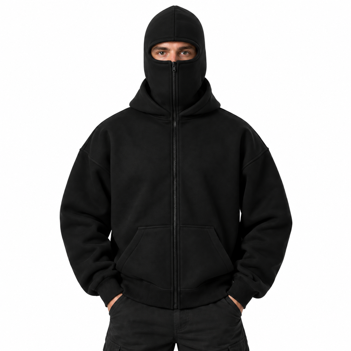 Oversized Hoodie aus Baumwollmix | Lockere Kapuzenjacke | Reißverschluss & Streetwear