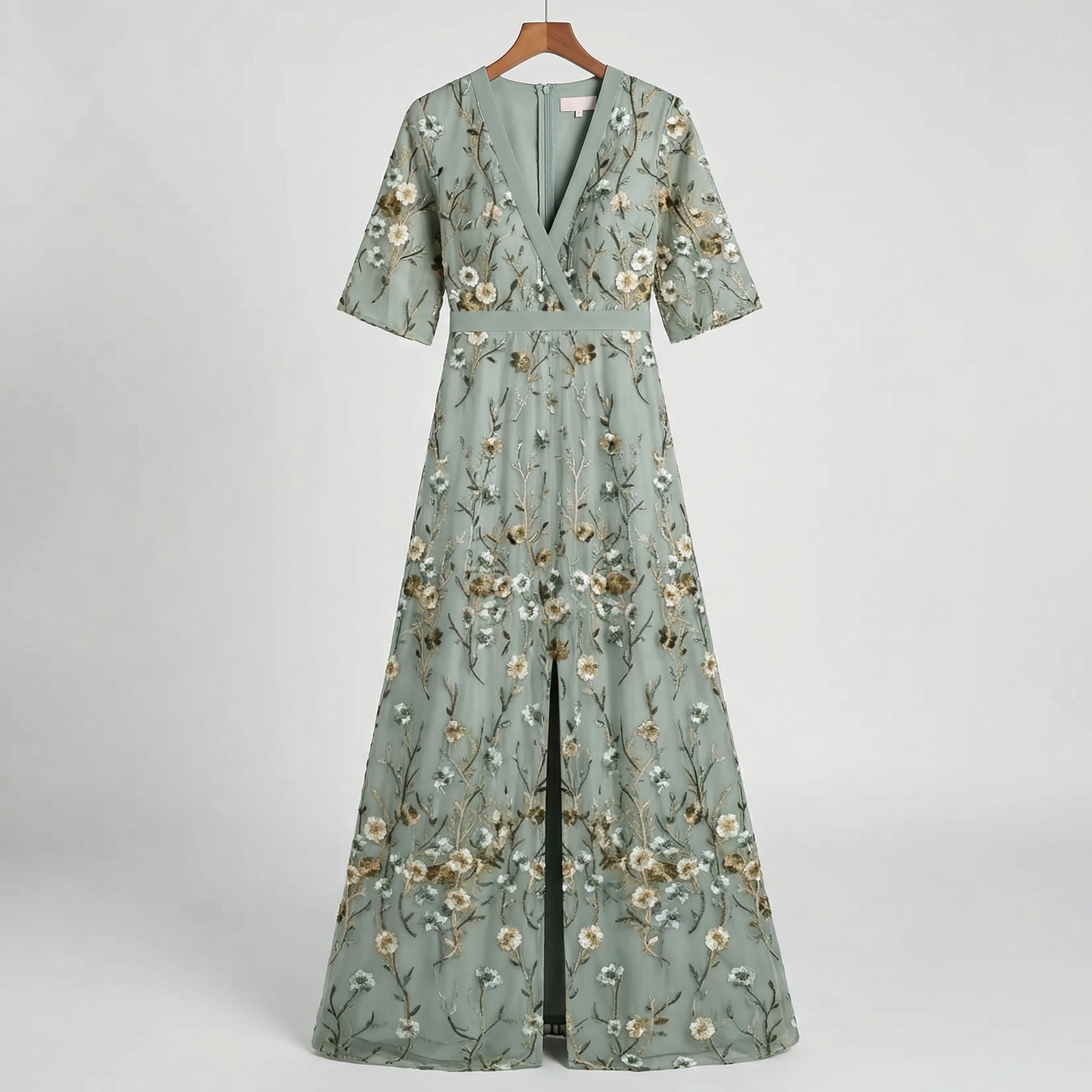 Floral V-Ausschnitt A-Linie Maxikleid - Boho Maxikleid