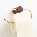 Toilettenpapierhalter aus Messing Holz Metall - Wandmontierter Badrollenhalter