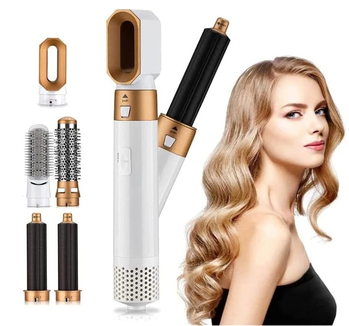 5-in-1 Haarstyler Föhn - 1000W Locken & Glättsystem