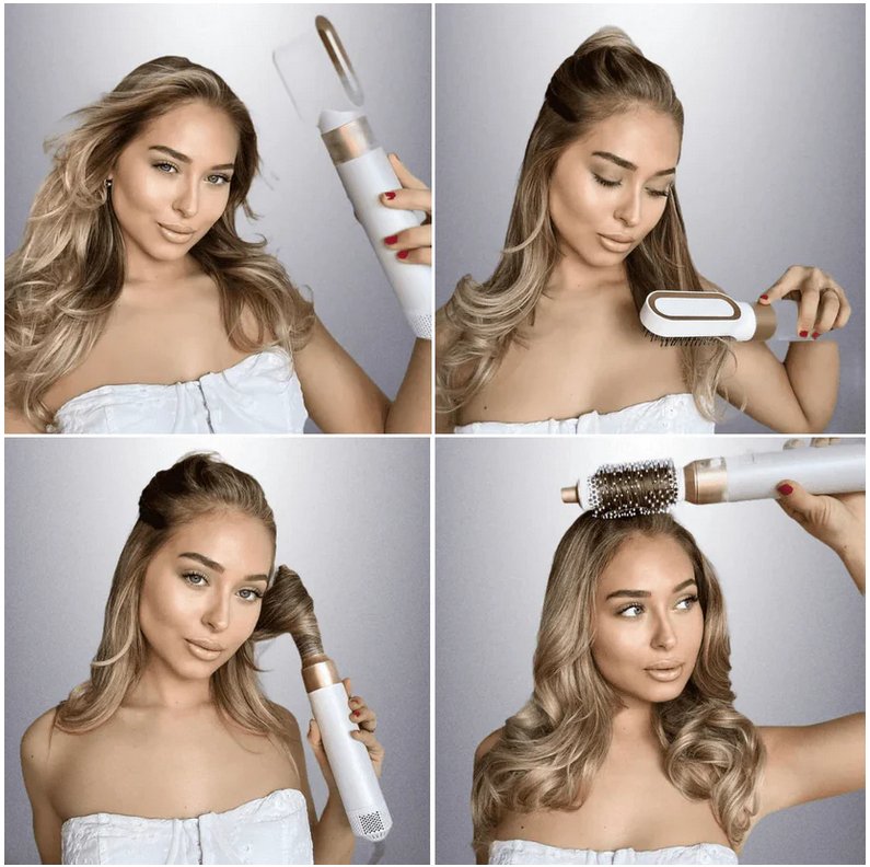 5-in-1 Haarstyler Föhn - 1000W Locken & Glättsystem