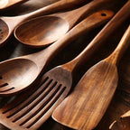 Teak Holz Küchenutensil Set - Holz Kochwerkzeuge für die Küche