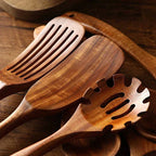Teak Holz Küchenutensil Set - Holz Kochwerkzeuge für die Küche