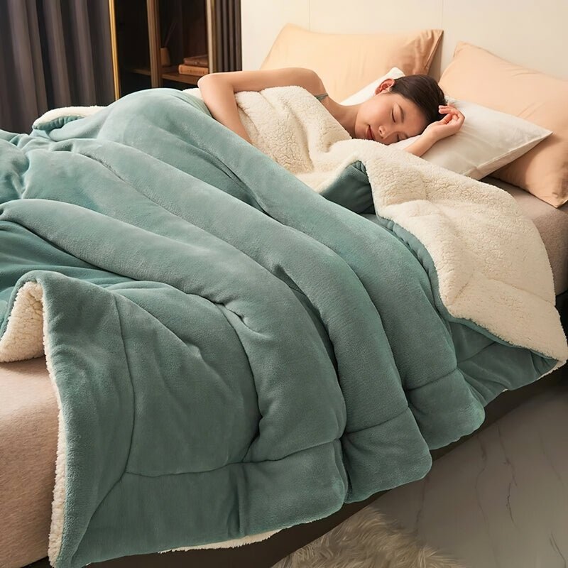 Wendedecke aus Mikrofaser | Doppelseitiges Strickgewebe | Weicher Überwurf für Sofa und Bett