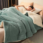Wendedecke aus Mikrofaser | Doppelseitiges Strickgewebe | Weicher Überwurf für Sofa und Bett
